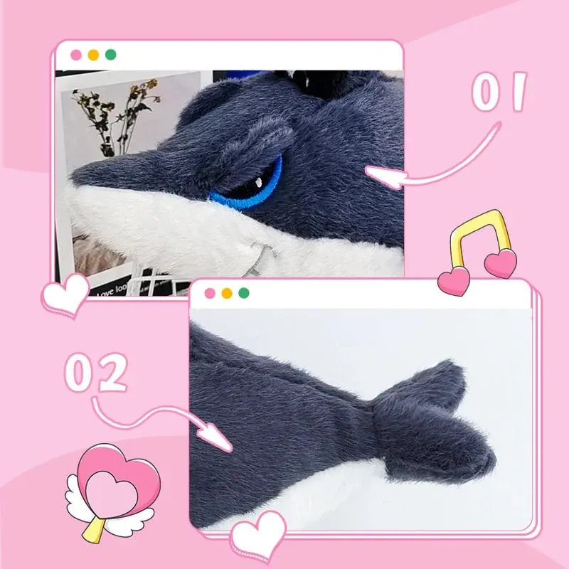 Pirate Great White Shark Plush Doll Hiasan Sofa Bilik Tidur Bantal Shark Mainan Mewah Hadiah Krismas Hari Lahir Kanak-kanak — image 5