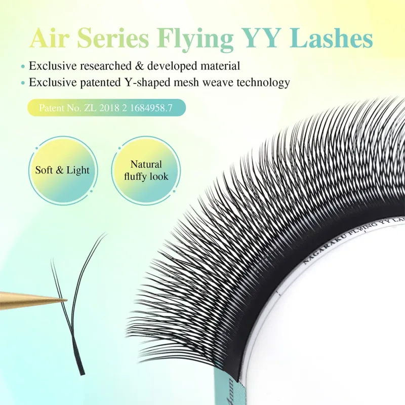 Flying YY Fox Eye Lashes Y Shape Prodlužování řas Měkké přírodní předpřipravené objemové vějíře Balíček řas Makeup — image 2