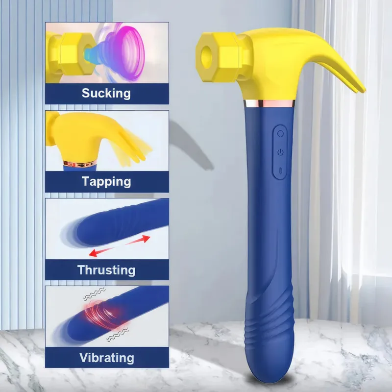 Marteau vibrateur multifonctionnel, Machine sexuelle, Stimulation du point G, gode télescopique, Massage Vaginal, succion, masturbateur féminin — image 9