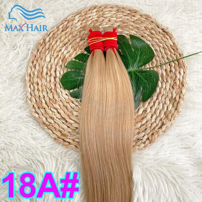 Human Hair Bulk No Weft 100% Bundles 613 Straight Highlight Original Bulk Extensions Russian Natural Unprocessed Blonde Hair — image 26