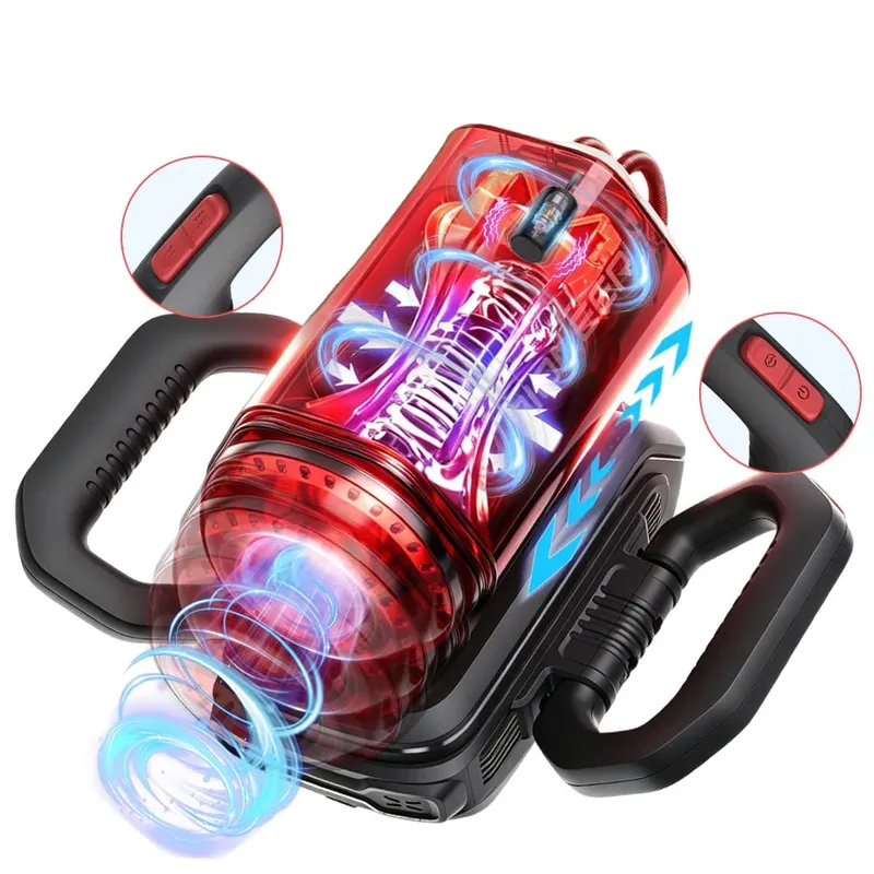 Masturbateur masculin automatique amélioré 7 Modes d'aspiration Vibration poussée poignée Portable poche chatte Stroker pipe jouets sexuels — image 1