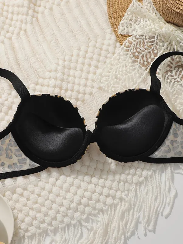 Women's Underwire Bra & Panty Set Solid Color Intimates 3/4 Cup T-Shirt Bra Push Up Underwear Lingerie Set for Women S-L — image 4