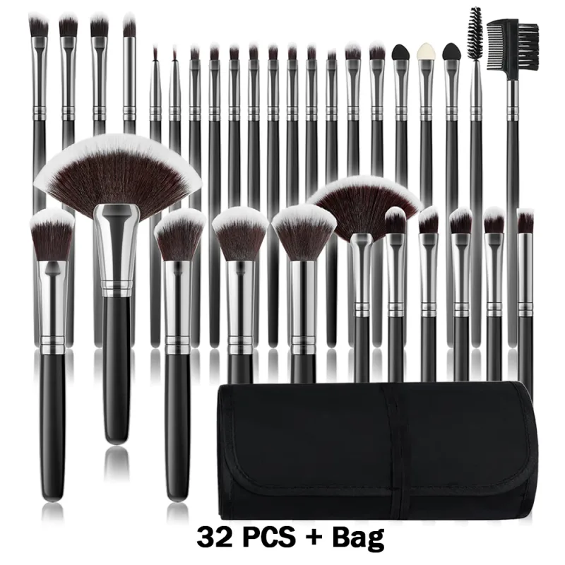 18/32 stk Makeup Brushes Professionel blød blød kosmetik Foundation Powder Øjenskygge Kabuki Blending Blush Makeup Brush Tool — image 11