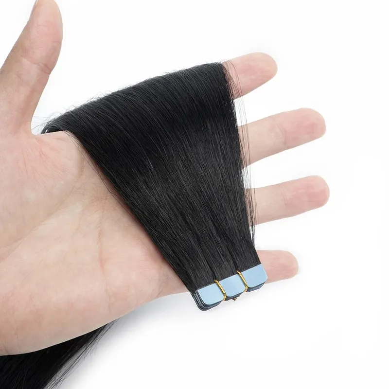 Mini-Tape-in-Haarverlängerungen, Echthaar, 3 x 0,8 cm, winzige Schnittstelle, Tape-Ins, 360°-Bewegung, für mehr seitliches Haarvolumen, nur 10 Stück — image 2