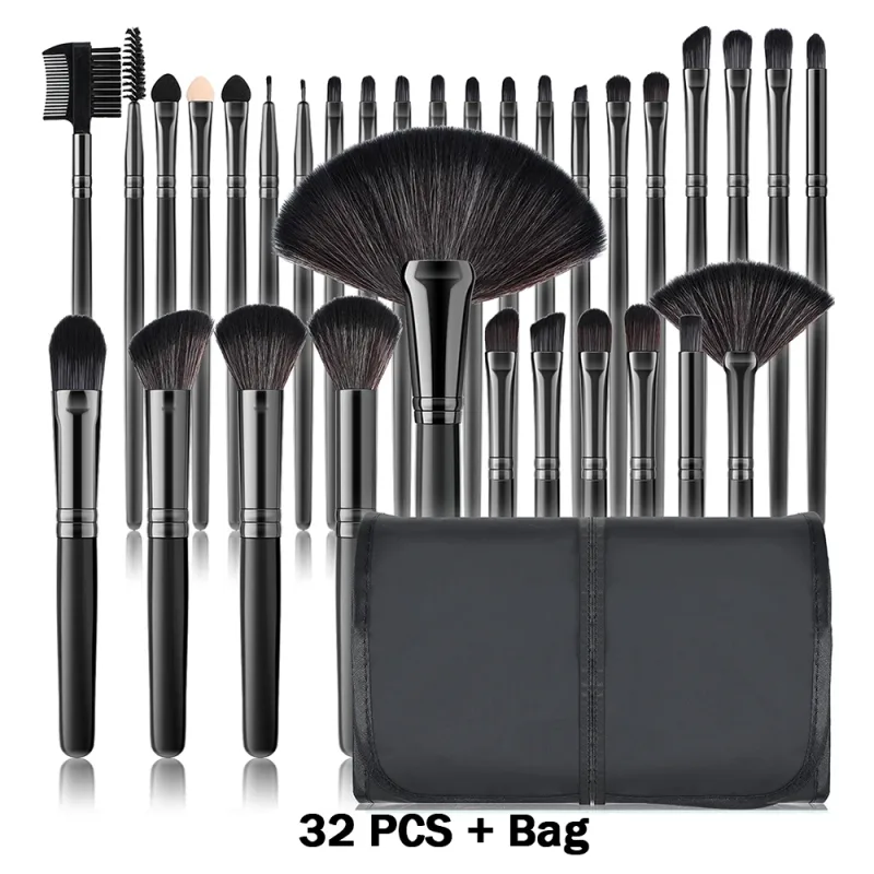 18/32 stk Makeup Brushes Professionel blød blød kosmetik Foundation Powder Øjenskygge Kabuki Blending Blush Makeup Brush Tool — image 21