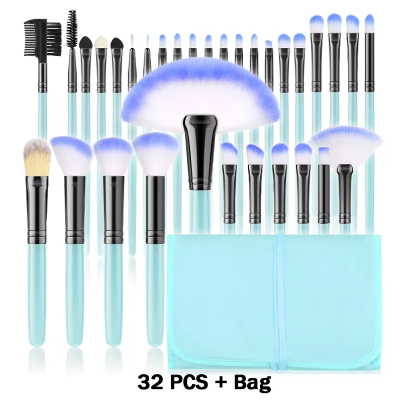 18/32 stk Makeup Brushes Professionel blød blød kosmetik Foundation Powder Øjenskygge Kabuki Blending Blush Makeup Brush Tool — image 16