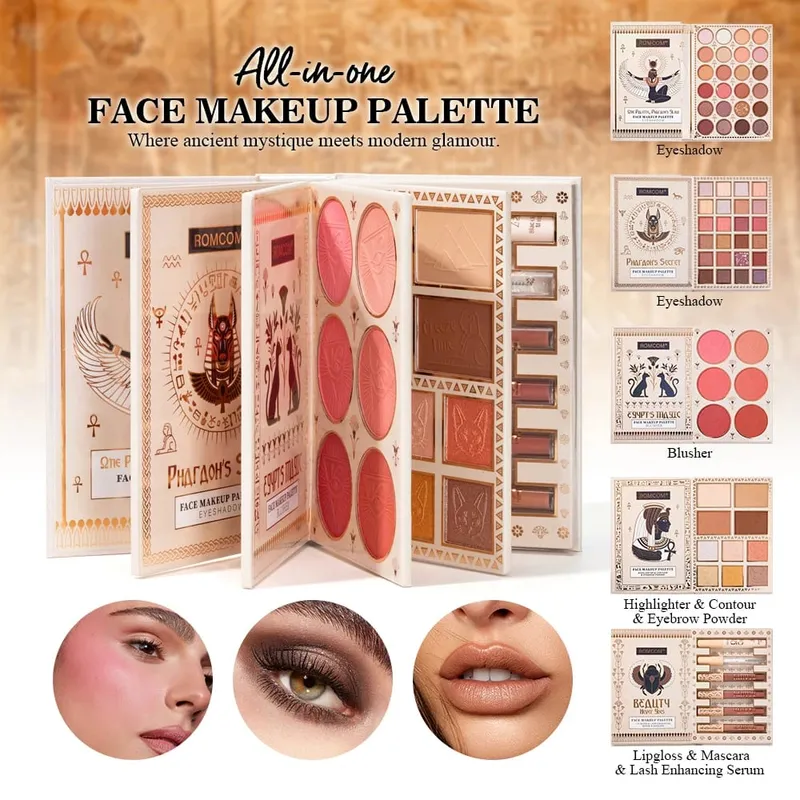 5-Page All-in-One Makeup Book Eye Shadow Powder Blusher High Gloss Powder Facial Mask Lip Gloss Mascara Essence Eye Black — image 6