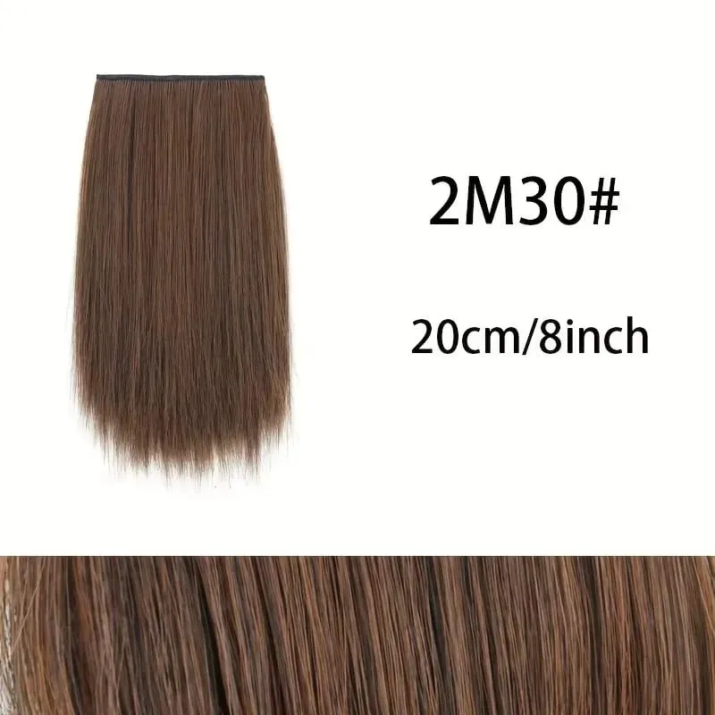 Clip sintetica senza cuciture con frangia Estensione dei capelli con clip BB sicure Fodera spessa dei capelli Copertura laterale superiore Posticci per le donne — image 9