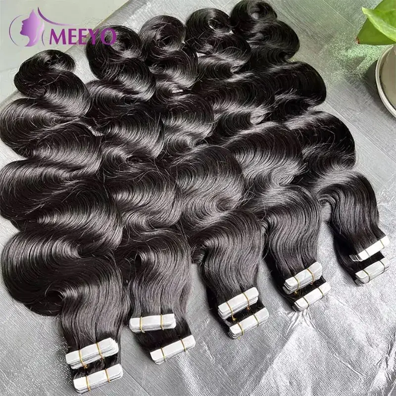 Body Wave เทปต่อผม Extensions 100% เวียดนามผมมนุษย์สีดำธรรมชาติที่มองไม่เห็นเทปสำหรับผู้หญิง 16-26 นิ้ว