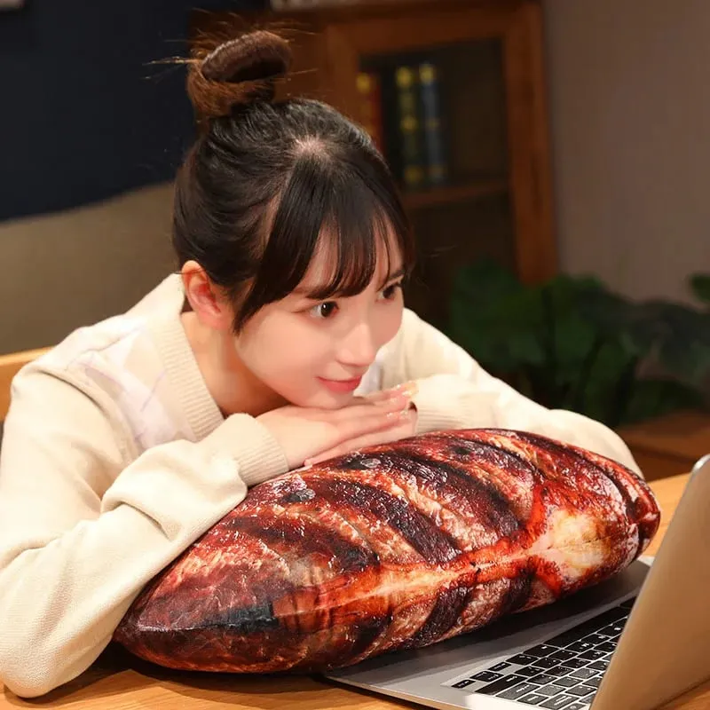 ตุ๊กตาจำลองอาหารไส้กรอกไก่ตุ๊กตาหมอนปีกย่างสเต็กซี่โครงตลกเบาะนุ่มเด็กสร้างสรรค์เบเกอรี่ของเล่น — image 6