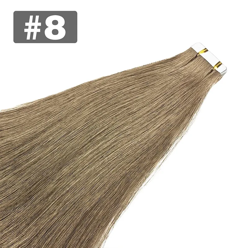 20pcs เทปต่อผมมนุษย์ตรงที่มองไม่เห็นไม่มีรอยต่อสีดำธรรมชาติ 100% บราซิลผมมนุษย์เทป Ins Hair Extensions — image 12