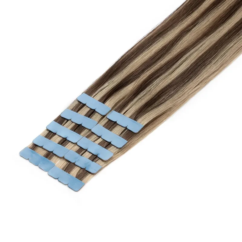 Mini-Tape-in-Haarverlängerungen, Echthaar, 3 x 0,8 cm, winzige Schnittstelle, Tape-Ins, 360°-Bewegung, für mehr seitliches Haarvolumen, nur 10 Stück — image 13