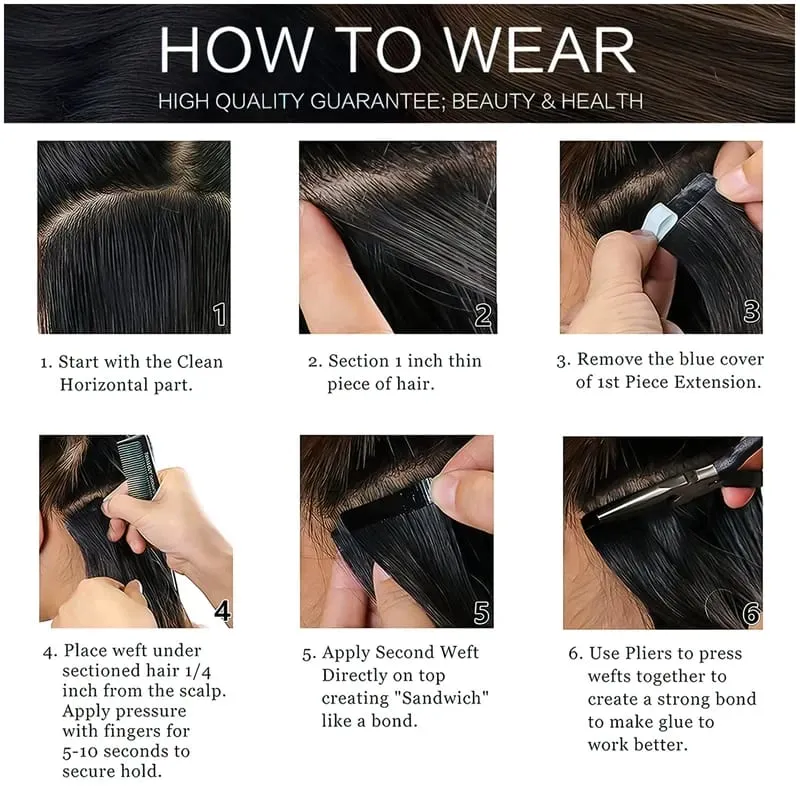 Body Wave เทปต่อผม Extensions 100% เวียดนามผมมนุษย์สีดำธรรมชาติที่มองไม่เห็นเทปสำหรับผู้หญิง 16-26 นิ้ว — image 6