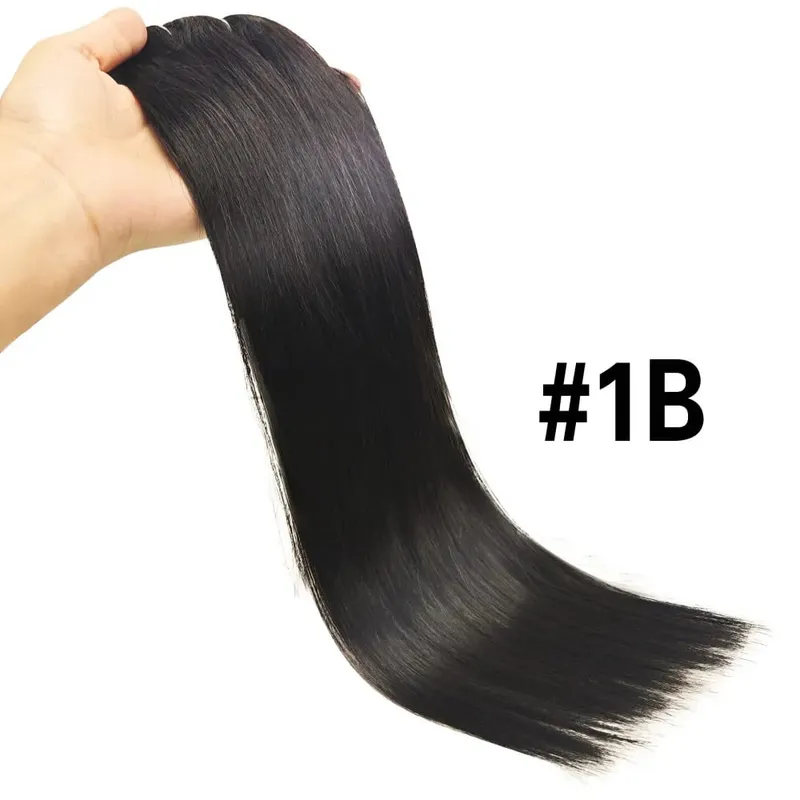 Gerade Clip-in-Echthaarverlängerungen, braune, unverarbeitete Haarverlängerungen, voller Kopf, brasilianisches Haar, nahtlose Clip-Ins-Verlängerung