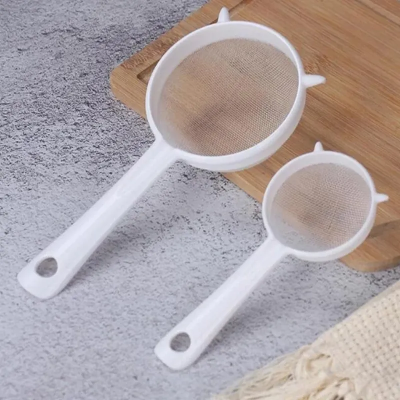 Køkken Håndholdt Plast Si Te Si Mel Sifter Filter Genanvendeligt Håndholdt Filter Køkkentilbehør — image 1