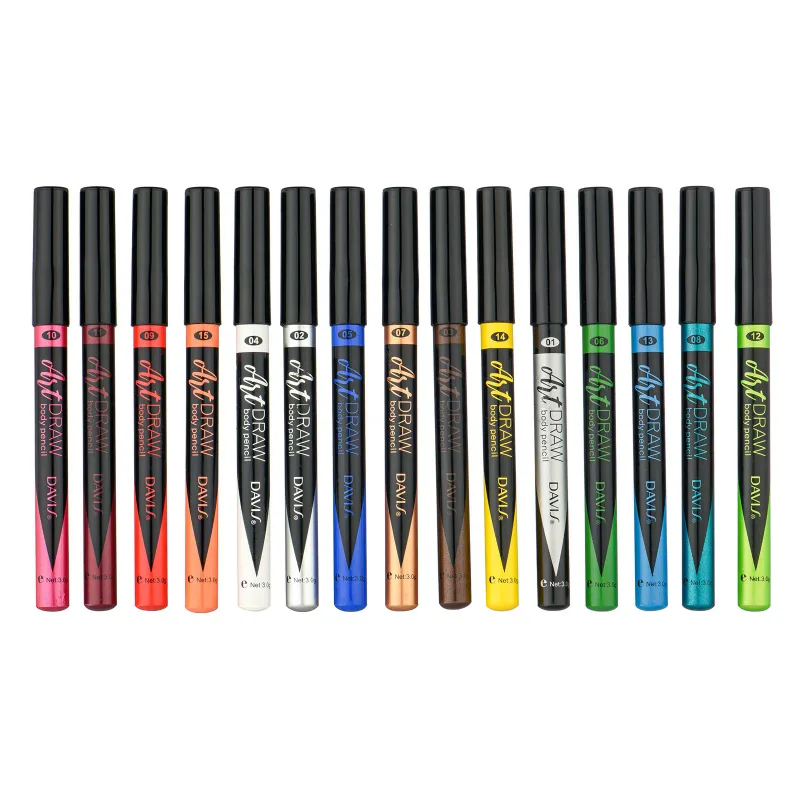15 Color Eyeliner Lip Liner Pen Black Blue Multicolor Metallic Pearly Glitter Matte Finish Punk Smokey Style Eye Makeup Pen — image 2
