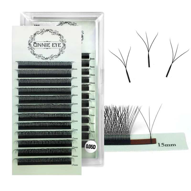 Cilios 3D W Lash Extension Supplies 4D W Y Shape Lash Clusters Premade Volume Fans Natural Mink Individual Bundles Curl C/D — image 4