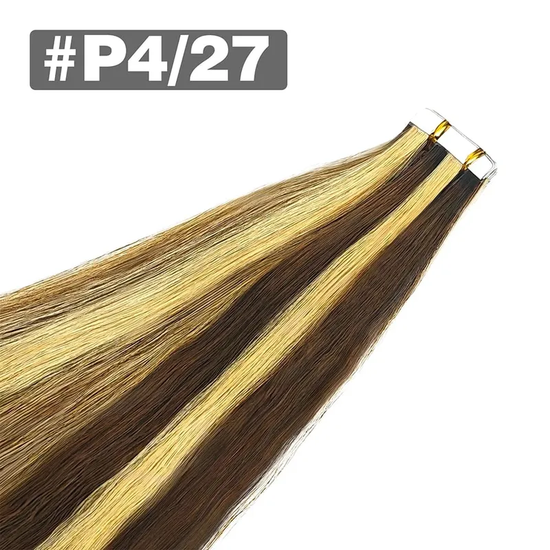 20pcs เทปต่อผมมนุษย์ตรงที่มองไม่เห็นไม่มีรอยต่อสีดำธรรมชาติ 100% บราซิลผมมนุษย์เทป Ins Hair Extensions — image 14