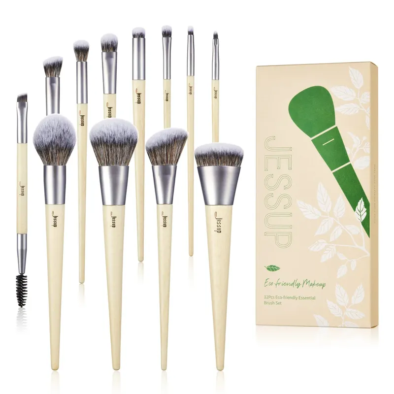Jessup Makeup Børster Sæt 10-14 stk Make Up Brush Contour Foundation Powder Eyeshadow Highlight Blending Concealer Liner T336 — image 13