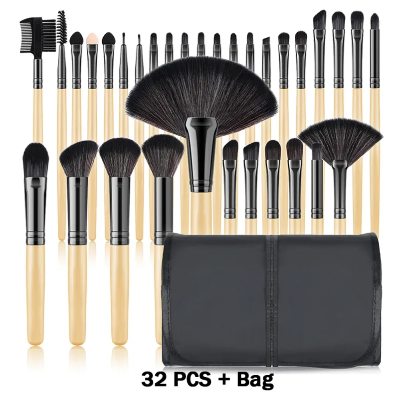 18/32 stk Makeup Brushes Professionel blød blød kosmetik Foundation Powder Øjenskygge Kabuki Blending Blush Makeup Brush Tool — image 24