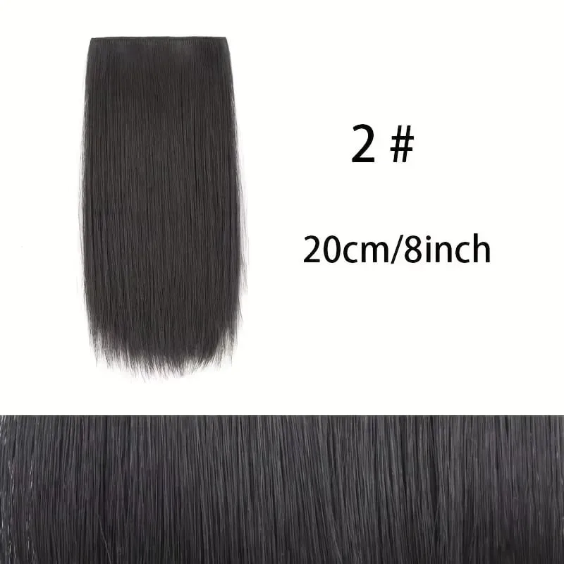 Clip sintetica senza cuciture con frangia Estensione dei capelli con clip BB sicure Fodera spessa dei capelli Copertura laterale superiore Posticci per le donne — image 14