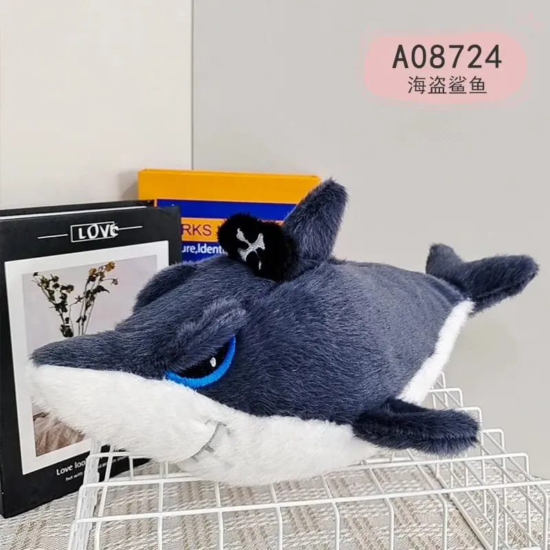 Pirate Great White Shark Plush Doll Hiasan Sofa Bilik Tidur Bantal Shark Mainan Mewah Hadiah Krismas Hari Lahir Kanak-kanak — image 3