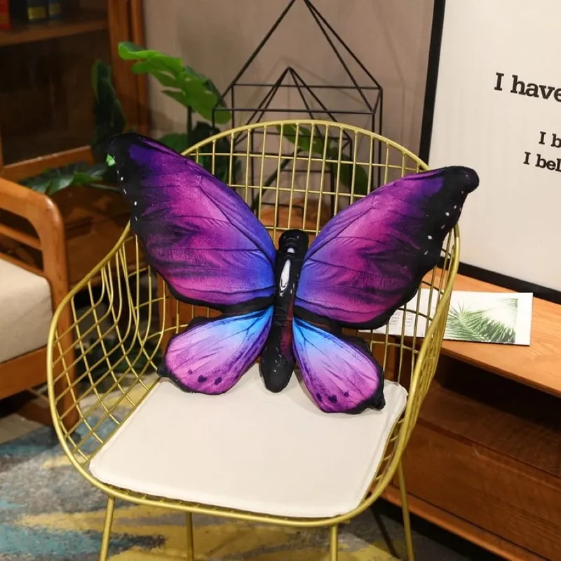 Colorful 3D Butterfly Pillow Decorative Animal Throw Pillows Print Accent Pillow Stuffed Cushion Bed Bedroom Couch Room Decor — image 9