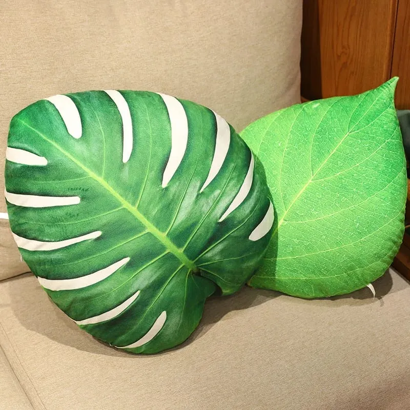 Almohada de hoja suculenta en forma de hoja, almohada para sofá interior, sala de estar, decoración del hogar, amantes de las plantas, amantes del jardín — image 5