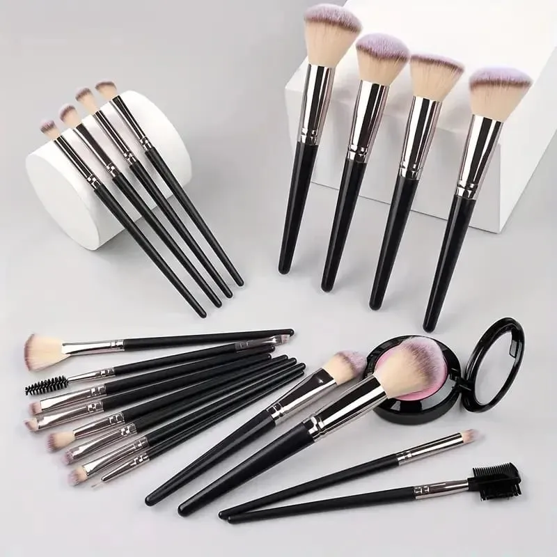 Set Berus Solekan Luxe Set Kosmetik Berbulu Lembut Serbuk Pemerah Mata Pembayang Mata Kabuki Blending Berus Mekap Alat Kecantikan — image 5