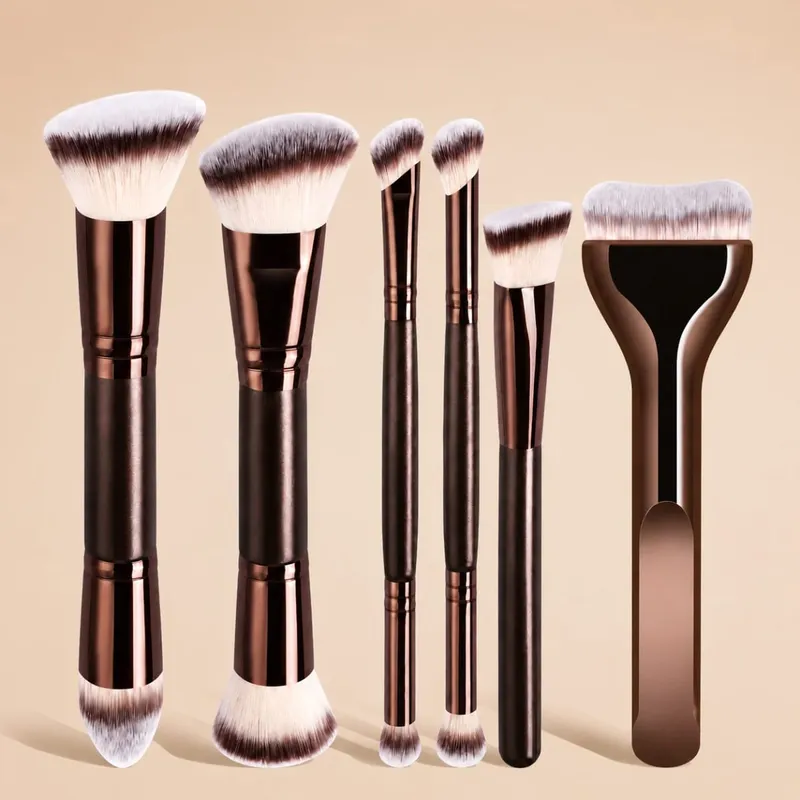 Professionelles Make-up-Pinsel-Set mit zwei Enden, mit Foundation-, Kontur-, Rouge-, Puder-, Lidschatten- und Concealer-Pinseln aus weichem Synthetik — image 7