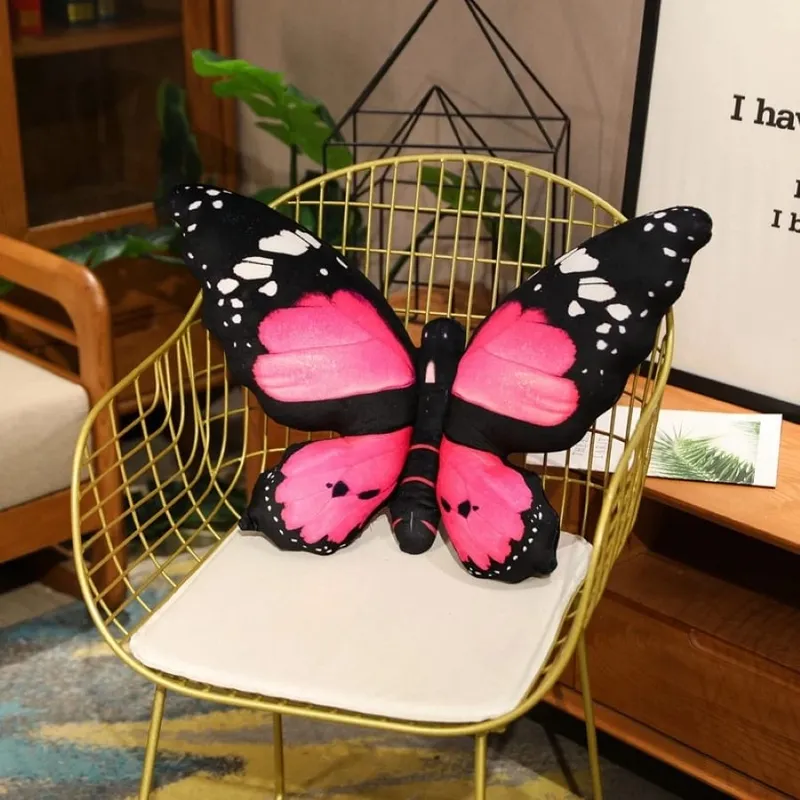 Colorful 3D Butterfly Pillow Decorative Animal Throw Pillows Print Accent Pillow Stuffed Cushion Bed Bedroom Couch Room Decor