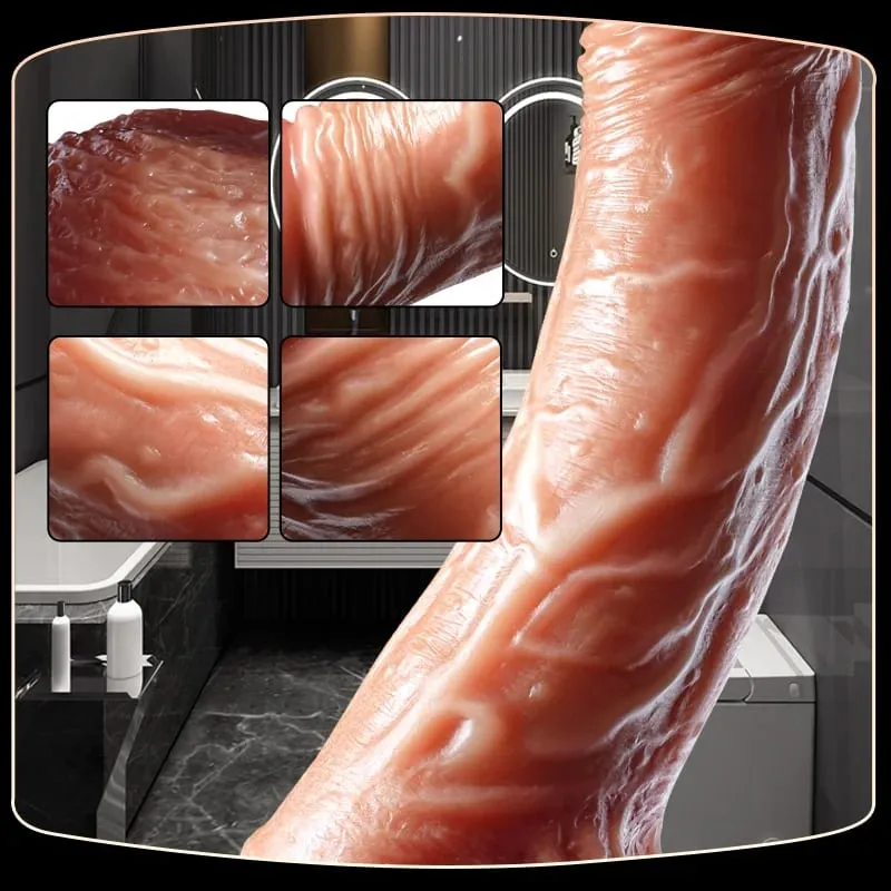 Pênis de pele realista empurrando vibrador remoto realista pênis com ventosa borracha artificial galo brinquedo sexual para mulher