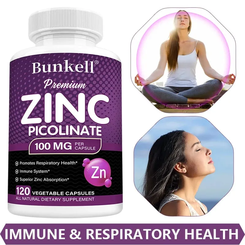 Zink Picolinate Premium 100mg Penyerapan Tinggi Sokongan Imun Kesihatan Pernafasan Pengeluaran Tenaga & Suplemen Tidur — image 1
