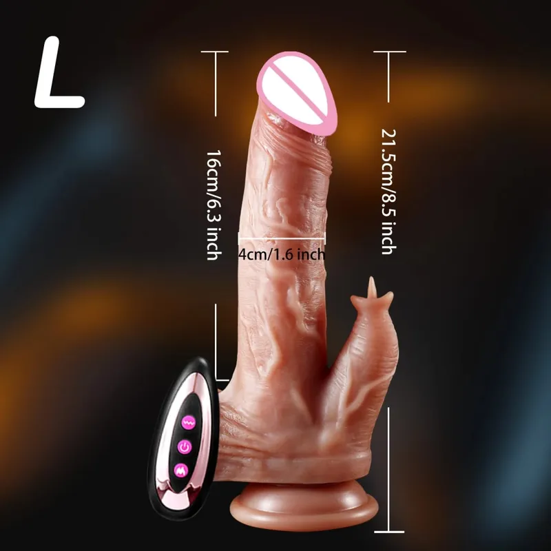Realistico Dildo Vibratore Spinta Pene Lingua Leccare Clitoride Doppia Penetrazione Macchina Del Sesso Anale Orgasmo Rapido Per Le Donne Giocattolo Del Sesso