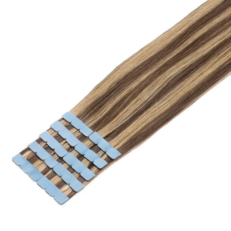 Mini-Tape-in-Haarverlängerungen, Echthaar, 3 x 0,8 cm, winzige Schnittstelle, Tape-Ins, 360°-Bewegung, für mehr seitliches Haarvolumen, nur 10 Stück — image 14