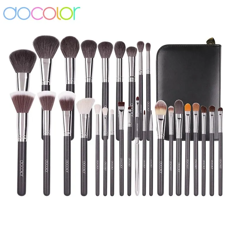 Docolor Professional แปรงแต่งหน้าแปรงแต่งหน้า 29 ชิ้น Natural Hair Foundation Powder Contour อายแชโดว์คอนซีลเลอร์หนัง PU DA2901 — image 1