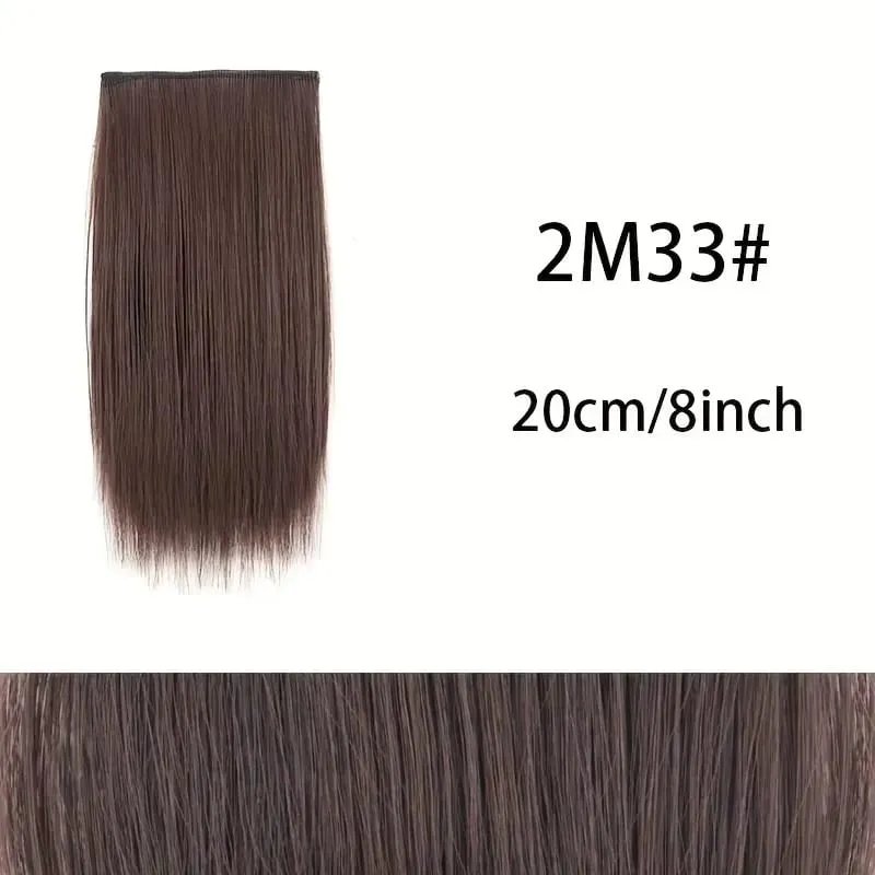 Clip sintetica senza cuciture con frangia Estensione dei capelli con clip BB sicure Fodera spessa dei capelli Copertura laterale superiore Posticci per le donne — image 8