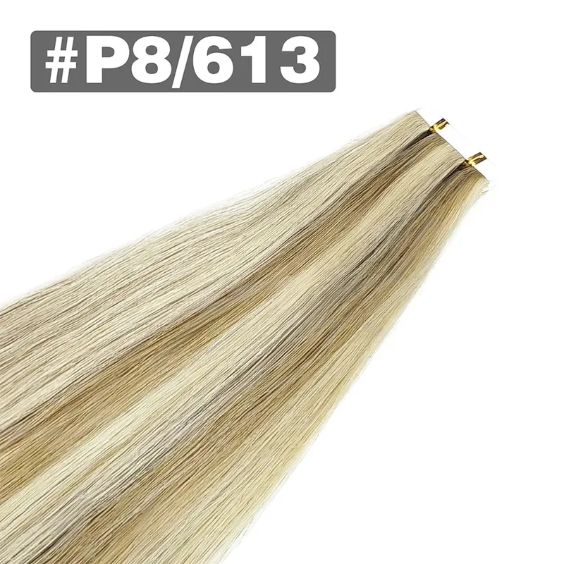 20pcs เทปต่อผมมนุษย์ตรงที่มองไม่เห็นไม่มีรอยต่อสีดำธรรมชาติ 100% บราซิลผมมนุษย์เทป Ins Hair Extensions — image 15