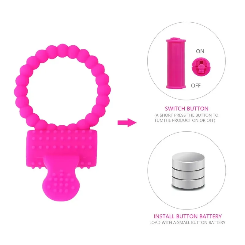 Anillo vibrador para pene, anillos vibratorios, estimulador del clítoris, pene, erección erecta, mejora la capacidad sexual, producto, Juguetes sexuales para hombres