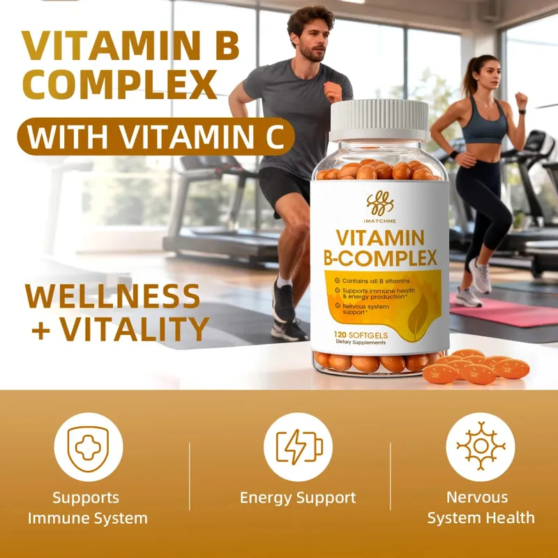 iMATCHME zusammengesetzte Vitamin-B-Kapsel mit Vitamin B2, B6, B12, Inosit und Biotin, lindert Stress und unterstützt das Immunsystem, unterstützt die Herzgesundheit, die Gehirnfunktion und die Stimmung — image 6