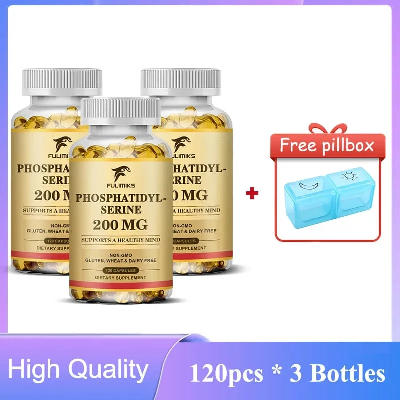 PhosphatidylSerine Capsules Premium Brain Health Supplement Supports Memory Healthy Mind & Cognitive Function Relieve Stress