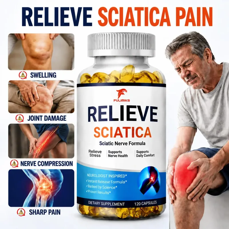 Cápsulas para alívio da ciática, suporte inferior, lombar, ciático, quadril, coxa, pé, nervo e articulação, saúde, relaxamento muscular, flexibilidade — image 1