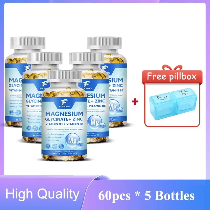 Magnesiumglycinaat + zinksupplementcapsules Hoge absorptie Ondersteuning Slaapgezondheid Botgewricht Hersenen Versterken het immuunsysteem — image 9