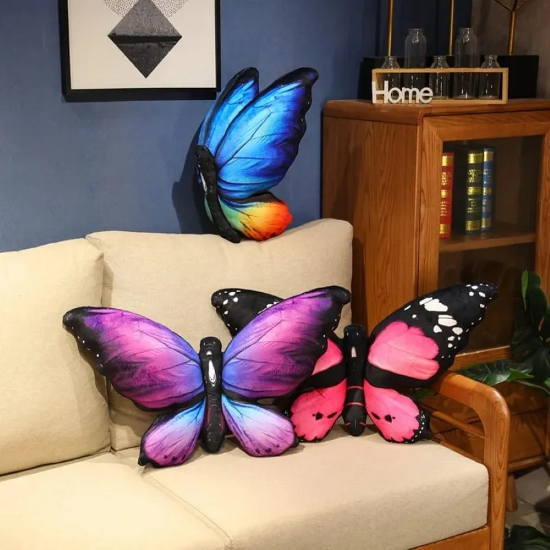 Colorful 3D Butterfly Pillow Decorative Animal Throw Pillows Print Accent Pillow Stuffed Cushion Bed Bedroom Couch Room Decor — image 4