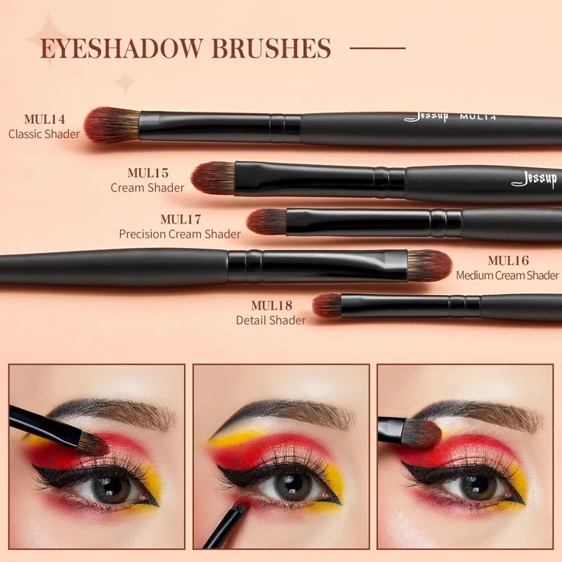 Jessup Göz Fırçaları Seti 16 adet Makyaj Fırçaları Sentetik Hassas Kaş Fırçası Göz Farı Karıştırma Kapatıcı Eyeliner T272 — image 2