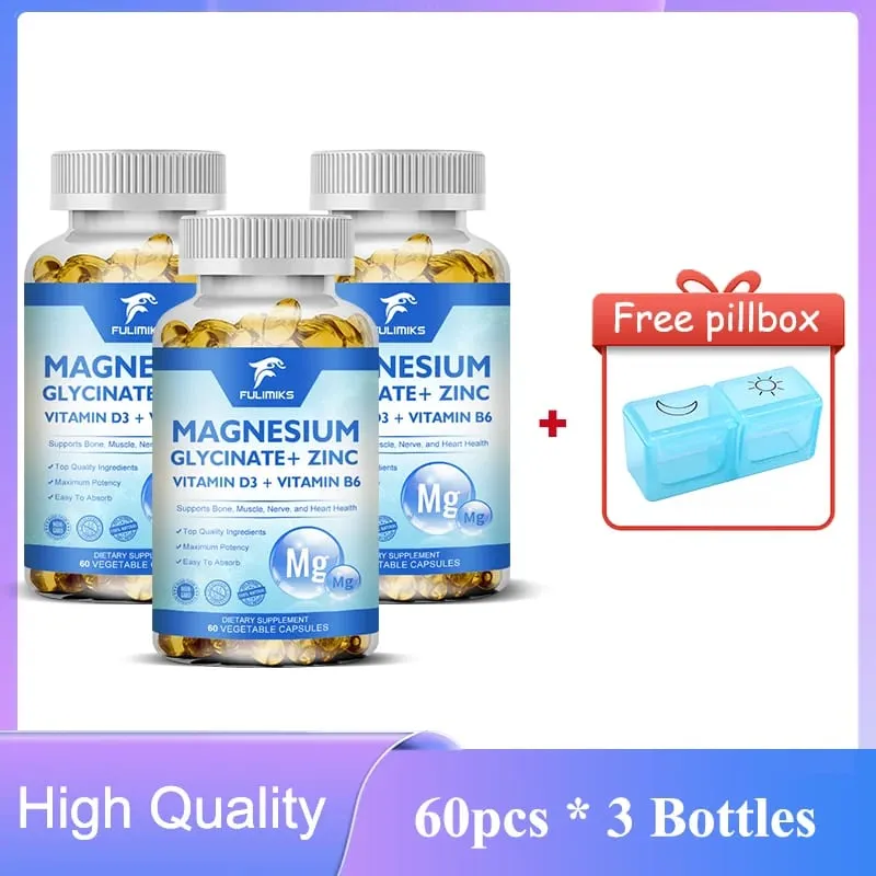 Magnesiumglycinaat + zinksupplementcapsules Hoge absorptie Ondersteuning Slaapgezondheid Botgewricht Hersenen Versterken het immuunsysteem — image 8