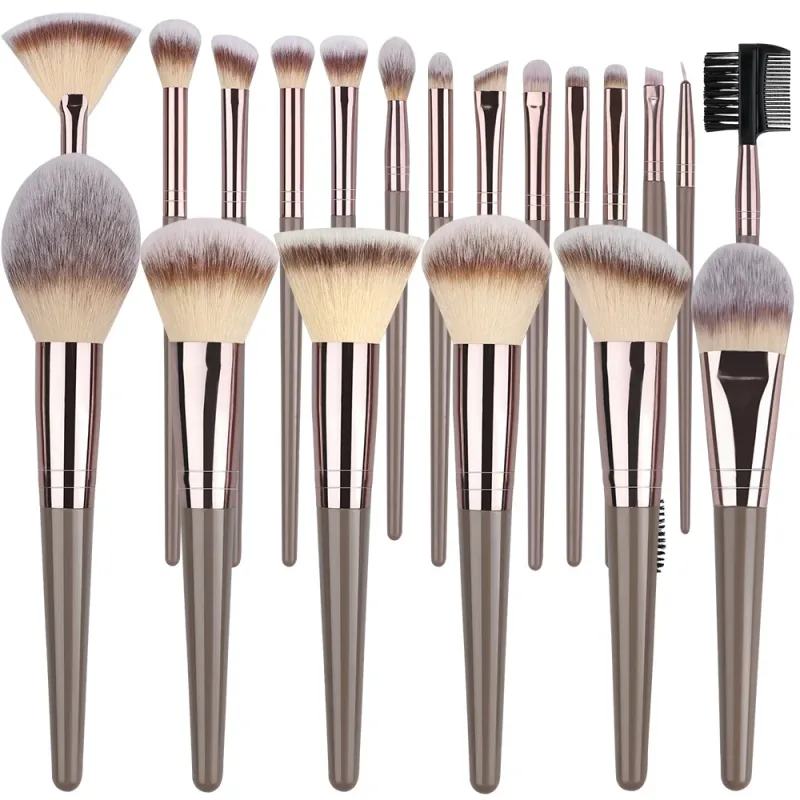 1-20 pçs pincéis de maquiagem conjunto sombra de olho fundação blush iluminador corretivo ferramenta de beleza feminina puffs beleza esponjas polegar puffs — image 10