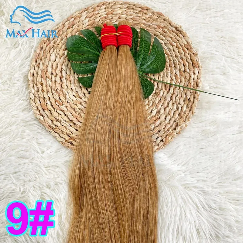 Human Hair Bulk No Weft 100% Bundles 613 Straight Highlight Original Bulk Extensions Russian Natural Unprocessed Blonde Hair — image 15