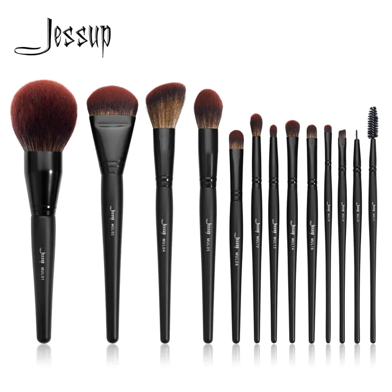 제섭 13PCS 메이크업 브러쉬 세트 프리미엄 합성 빅 파우더 파운데이션 하이라이터 컨실러 컨투어 정밀 아이 라이너 T300 — image 1