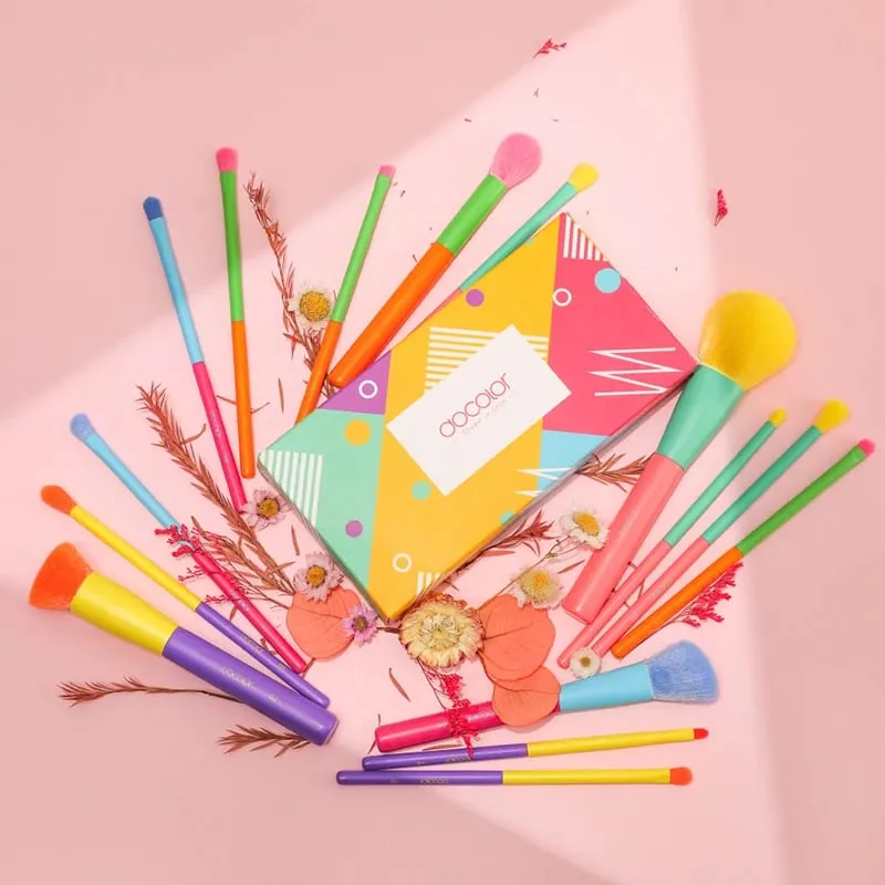 Docolor-Juego de brochas de maquillaje Kabuki, 15 Uds., base en polvo, colorete, sombra de ojos, mezcla de rostros, corrector, herramienta de belleza